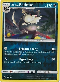 Alolan Raticate - 82/147 - Rare - Reverse Holo