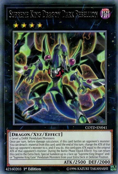 Supreme King Dragon Dark Rebellion - COTD-EN041 - Rare - 1st Edition