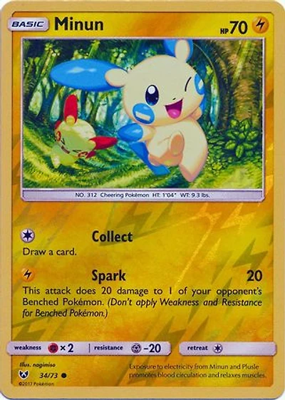 Minun - 34/73 - Common - Reverse Holo