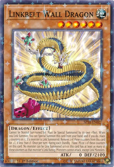 Linkbelt Wall Dragon - SP18-EN027 - Starfoil Rare - 1st Edition