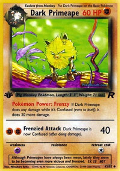 Dark Primeape - 43/82 - Uncommon - 1st Edition