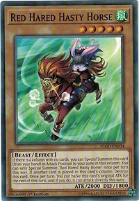 Red Hared Hasty Horse - FLOD-EN034 - Common - 1st Edition