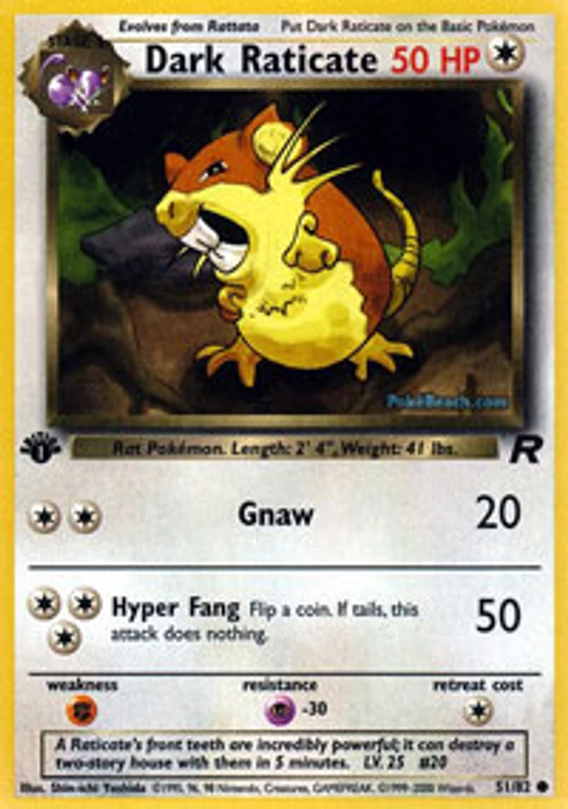 Dark Raticate - 51/82 Common 1st Edition