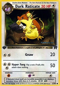 Dark Raticate - 51/82 Common 1st Edition