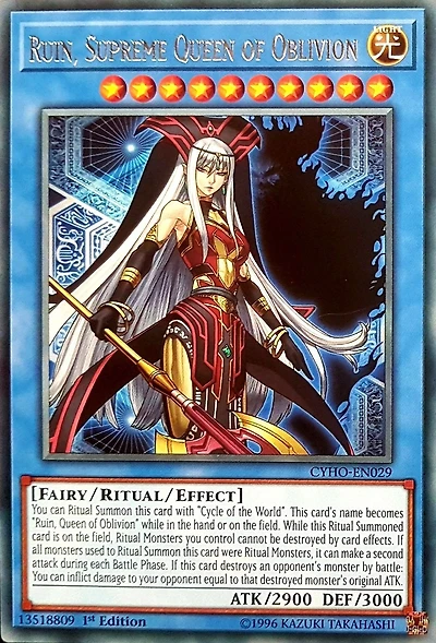 Ruin, Supreme Queen of Oblivion - CYHO-EN029 - Rare - 1st Edition