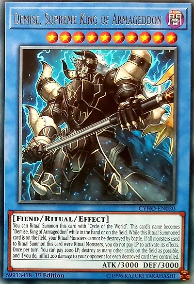 Demise, Supreme King of Armageddon - CYHO-EN030 - Rare - 1st Edition
