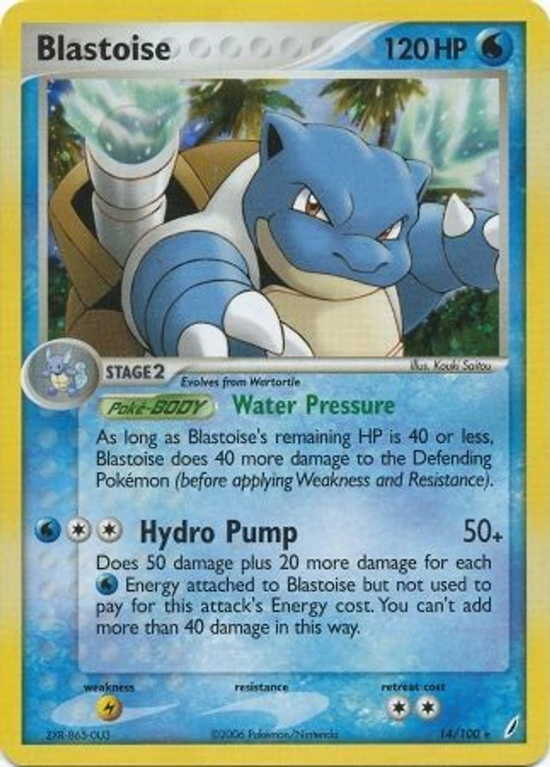 Blastoise - 14/100 - Holo Rare Theme Deck Exclusive