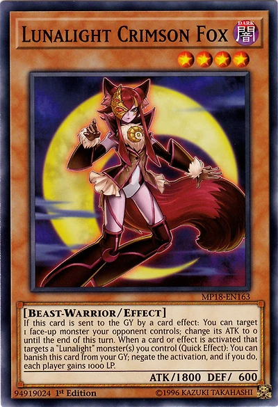 Lunalight Crimson Fox - MP18-EN163 - Common - 1st Edition