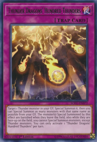 Thunder Dragons' Hundred Thunders - SOFU-EN072 - Rare - 1st Edition