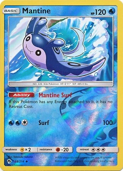 Mantine - 58/214 - Uncommon - Reverse Holo