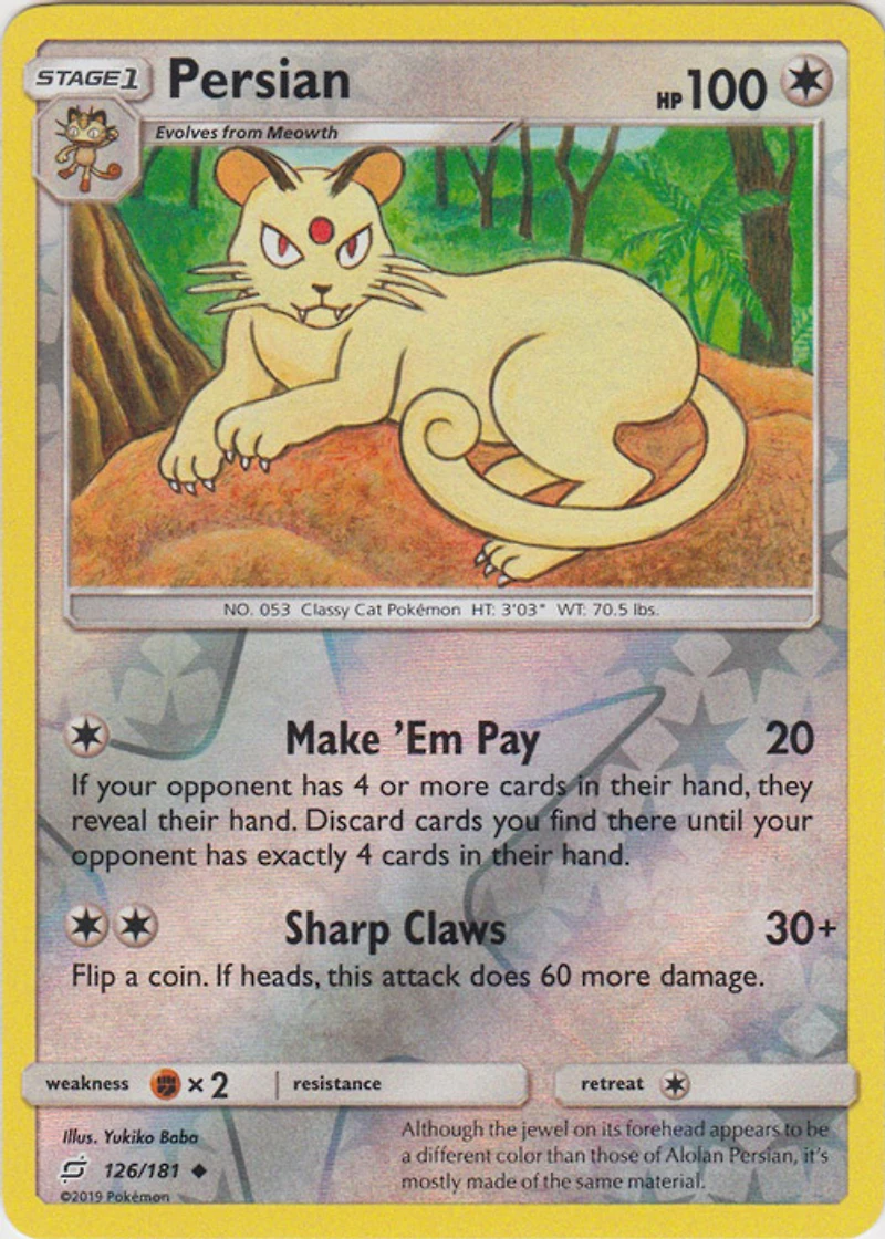 Persian - 126/181 - Uncommon - Reverse Holo