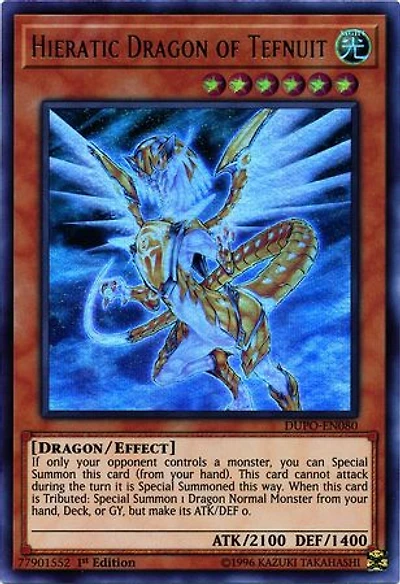 Hieratic Dragon of Tefnuit - DUPO-EN080 Ultra Rare 1st Edition