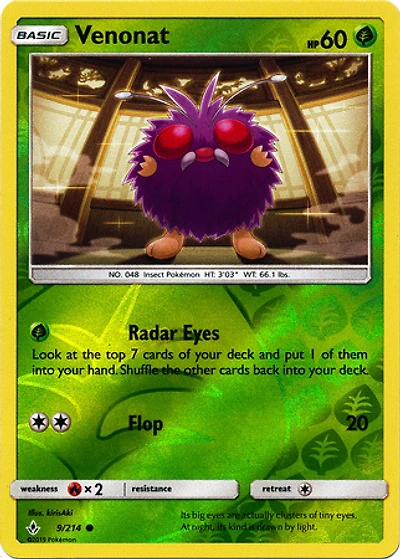 Venonat - 9/214 - Common - Reverse Holo