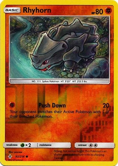 Rhyhorn - 92/214 Common Reverse Holo