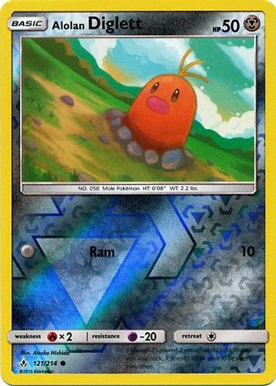 Alolan Diglett - 121/214 - Common - Reverse Holo