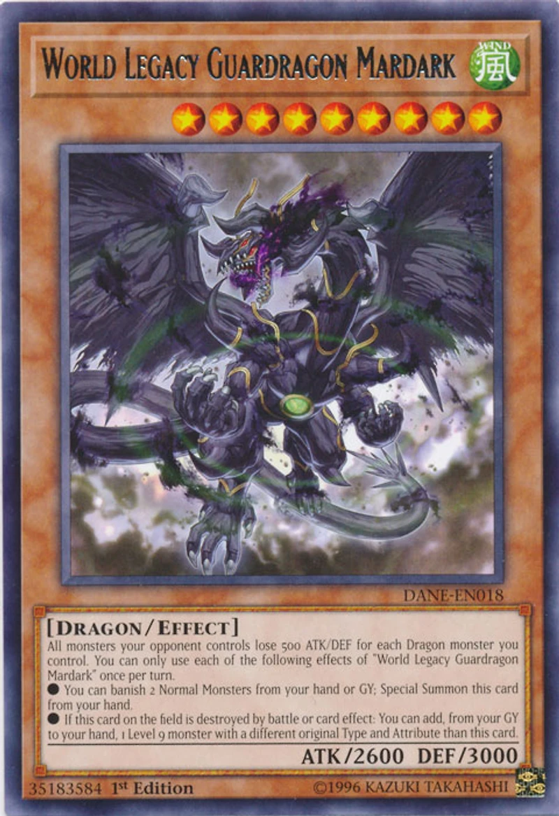 World Legacy Guardragon Mardark - DANE-EN018 - Rare - 1st Edition