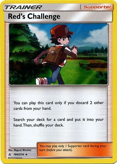 Red's Challenge - 184/214 - Rare - Non-Holo Unbroken Bonds Build & Battle Box Exclusive