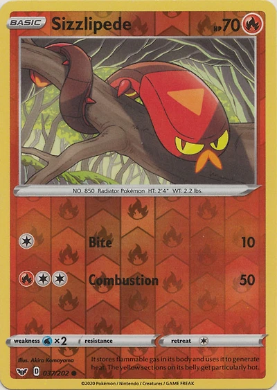 Sizzlipede - 037/202 Common Reverse Holo