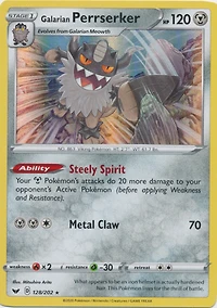 Galarian Perrserker - 128/202 - Holo Rare