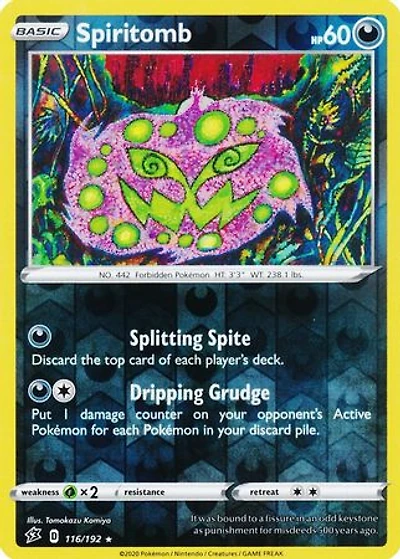 Spiritomb - 116/192 - Rare - Reverse Holo