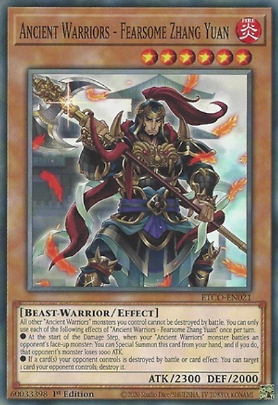 Ancient Warriors - Fearsome Zhang Yuan - ETCO-EN021 - Common - 1st Edition
