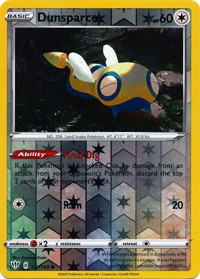 Dunsparce - 137/189 - Common - Reverse Holo