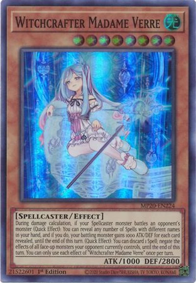 Witchcrafter Madame Verre - MP20-EN224 - Super Rare - 1st Edition