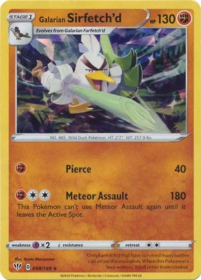 Galarian Sirfetch'd - 098/189 - Cracked Ice Holo Rare Theme Deck Exclusive