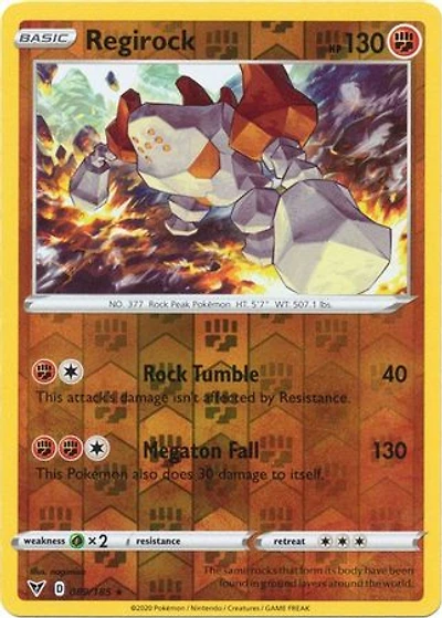 Regirock - 089/185 - Holo Rare - Reverse Holo