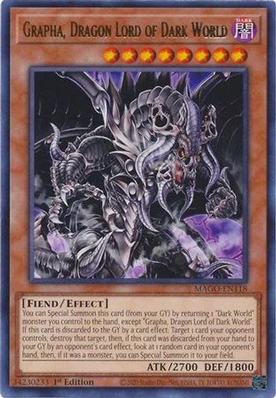 Grapha,  Dragon Lord of Dark World - MAGO-EN118 - Rare - 1st Edition
