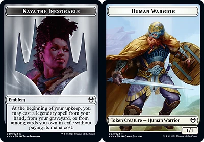 Emblem - Kaya the Inexorable // Human Warrior Token - Foil