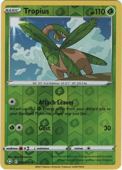 Tropius - 005/072 - Uncommon - Reverse Holo