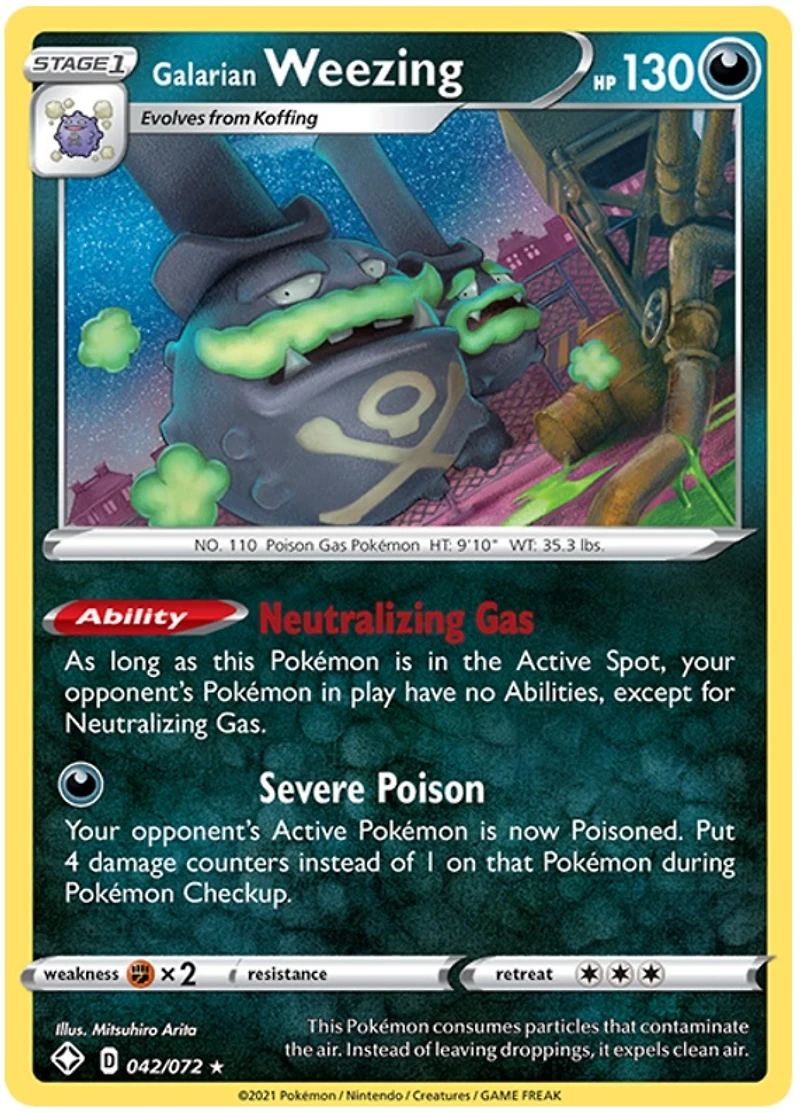 Galarian Weezing - 042/072 - Holo Rare