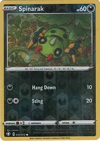 Spinarak - 043/072 - Common - Reverse Holo