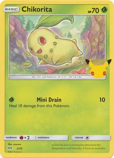 Chikorita - 2/25 - McDonald's 25th Anniversary Promo
