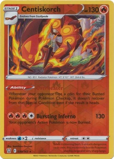 Centiskorch - 030/163 Rare Reverse Holo