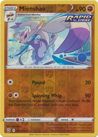 Mienshao - 077/163 - Rare - Reverse Holo