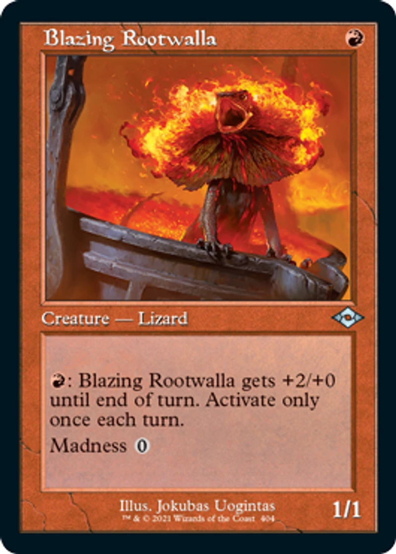 Blazing Rootwalla - Foil - Retro Frame