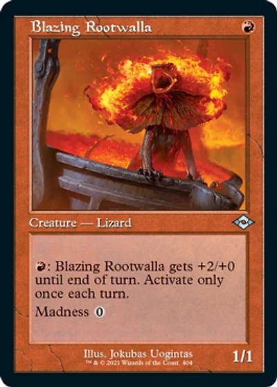 Blazing Rootwalla - Foil - Retro Frame