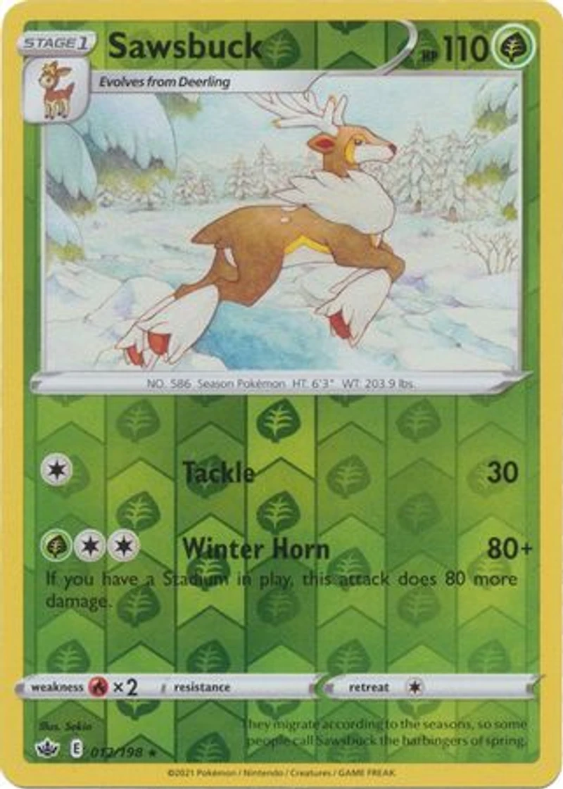 Sawsbuck - 012/198 - Rare - Reverse Holo