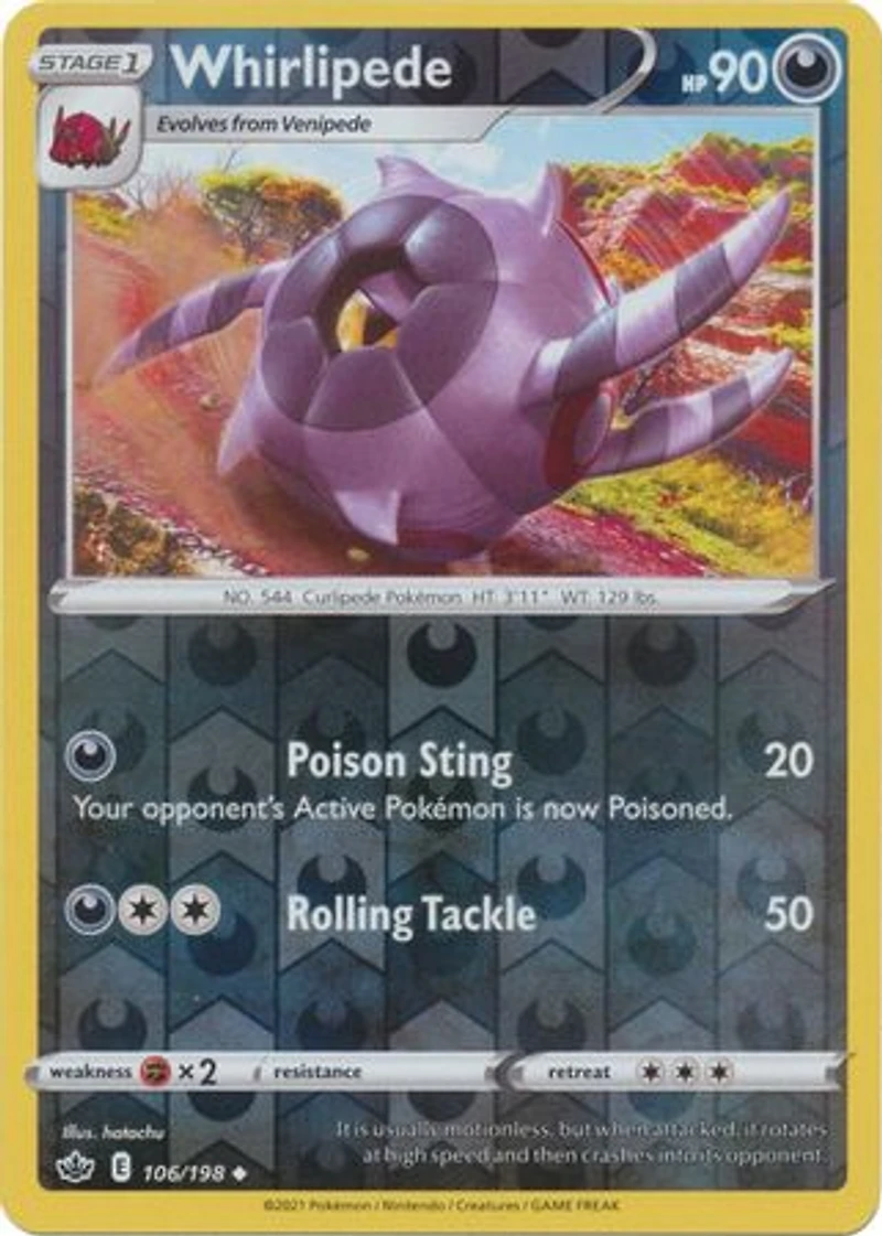 Whirlipede - 106/198 - Uncommon - Reverse Holo