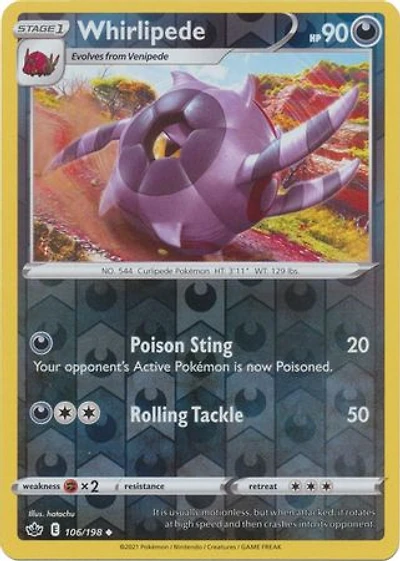 Whirlipede - 106/198 - Uncommon - Reverse Holo