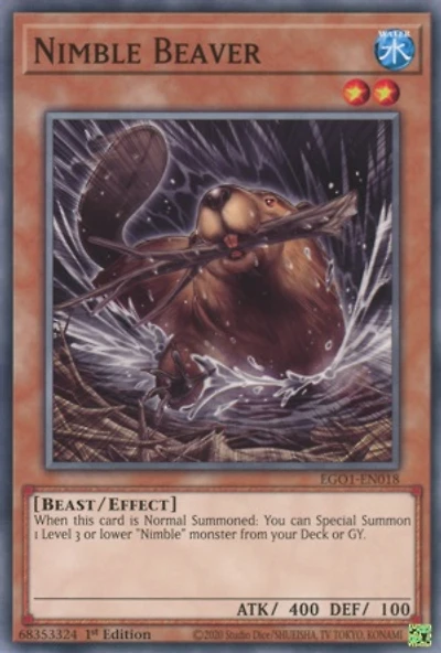Nimble Beaver - EGO1-EN018 - Common - 1st Edition