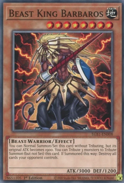 Beast King Barbaros - EGS1-EN008 - Common - 1st Edition