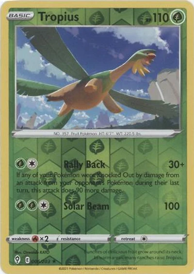 Tropius - 006/203 - Rare - Reverse Holo