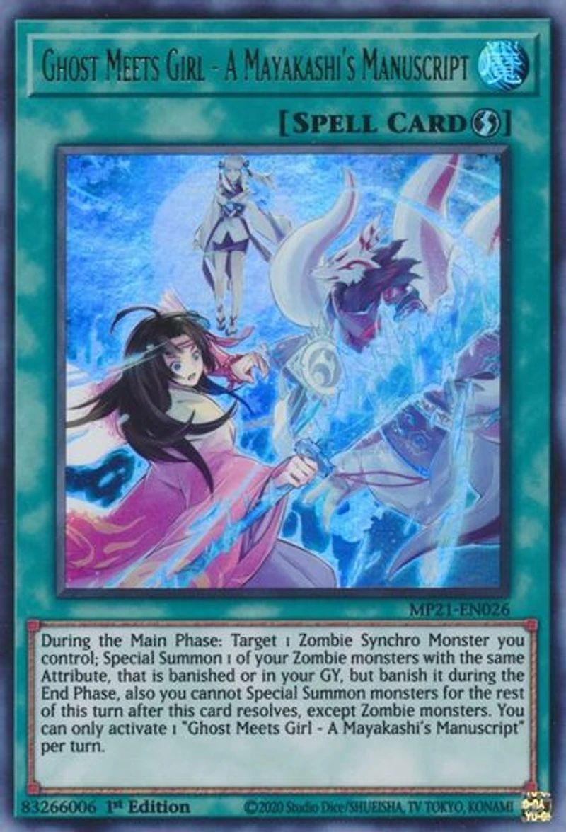 Ghost Meets Girl - A Mayakashi's Manuscript - MP21-EN026 - Ultra Rare - 1st Edition