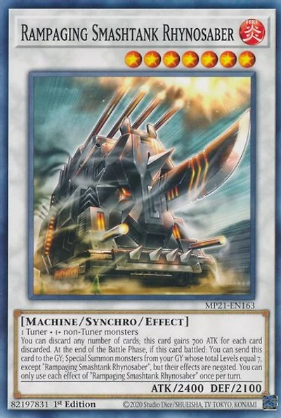 Rampaging Smashtank Rhynosaber - MP21-EN163 - Common - 1st Edition