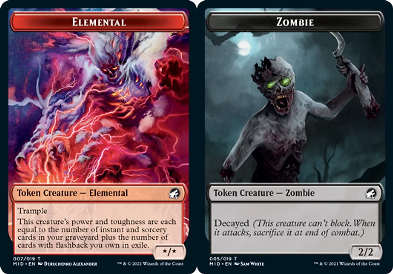 Elemental Token // Zombie Token (005) - Foil