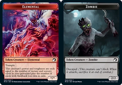 Elemental Token // Zombie Token (005) - Foil