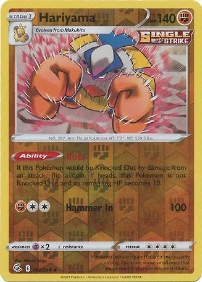 Hariyama - 143/264 - Uncommon - Reverse Holo